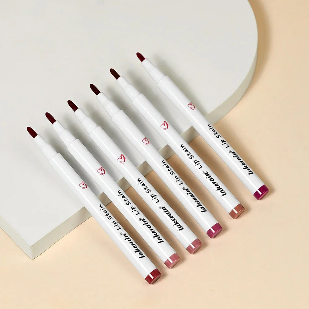 Lip Stain Pencil Liquid Lip Liner Waterproof Plumping Lip Tint Natural Matte Nude Brown Long Lasting Beauty Marker Pen Makeup