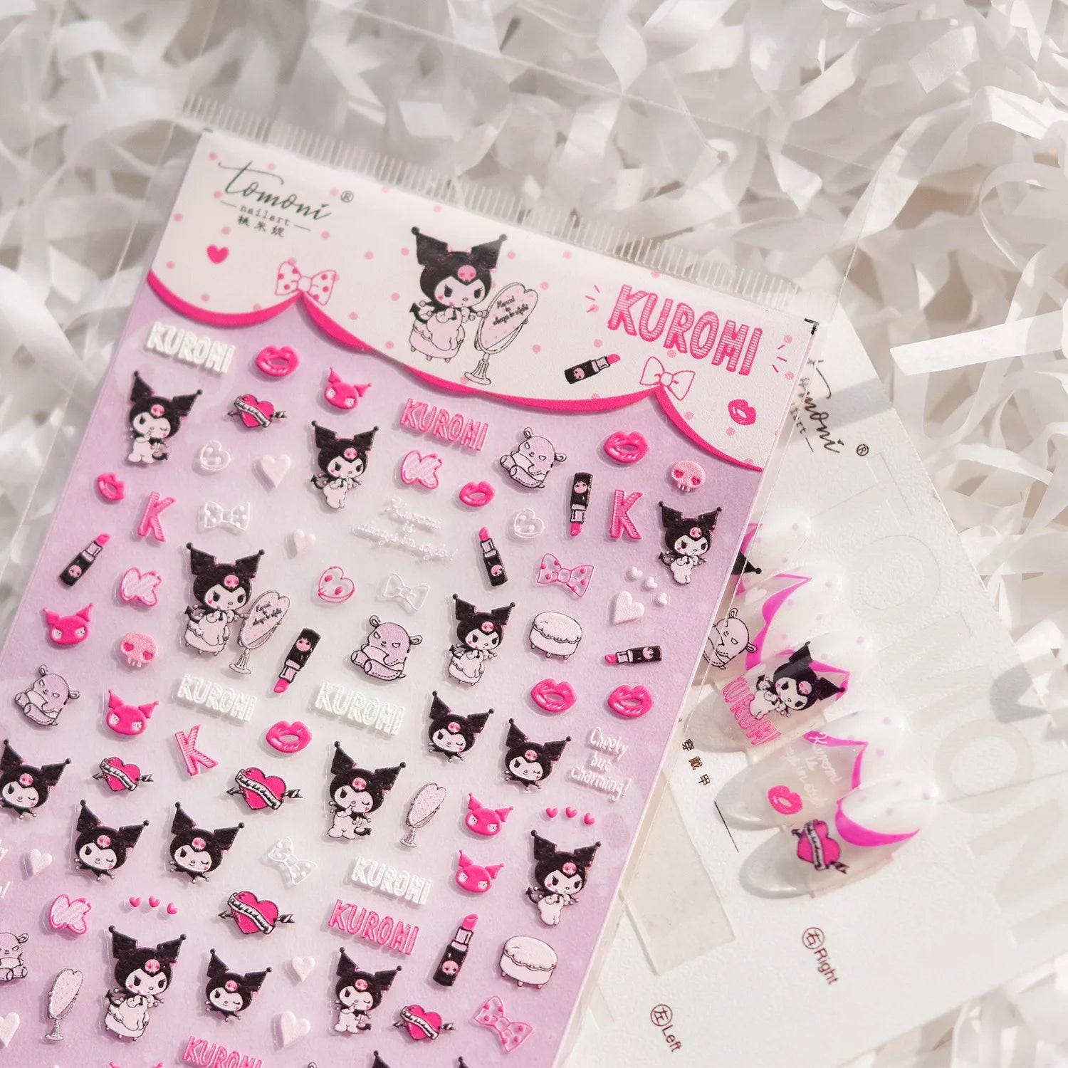1PCS New Color Laser Hello Kitty Cartoon 5D Nail Stickers Sanrio Cinnamoroll Pochacco Nail Art Supplies DIY Nail Art Stickers