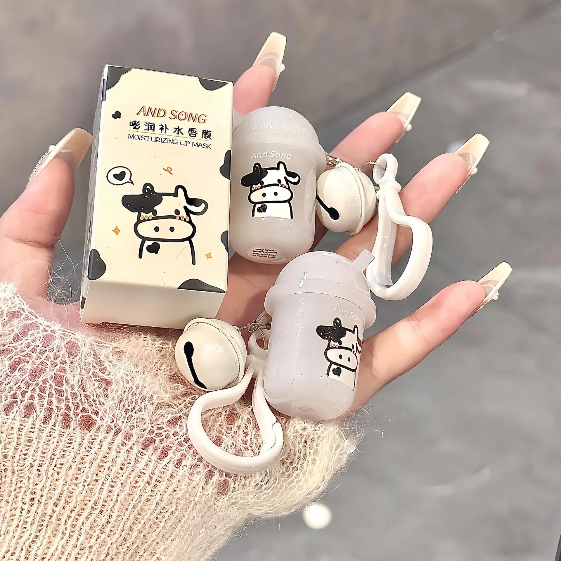 Cute Keychain Lip Balm Moisturizing Lip Gloss Hydrating Reduce Liplines Sleeping Mask Clear Jelly Water Light Lip Oil Lips Care