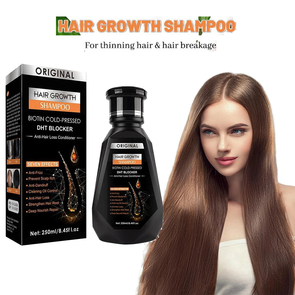 250ML Biotin Shampoo For Hair Growth And Thinning Hair – Ginger Shampoo Thickening Formula For Hair Loss Treatment For Women Men