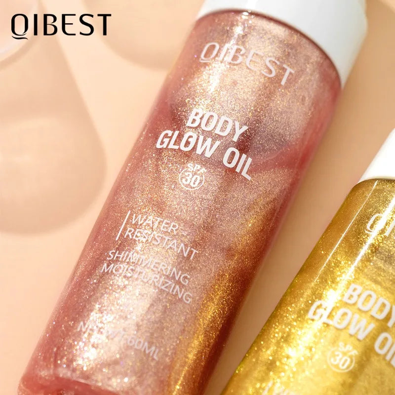 60ML Body High-gloss Oil Gold Bronzers Facial and Full-body Highlight Liquid Brightening Shimmering Moisturizing High-gloss Oil
