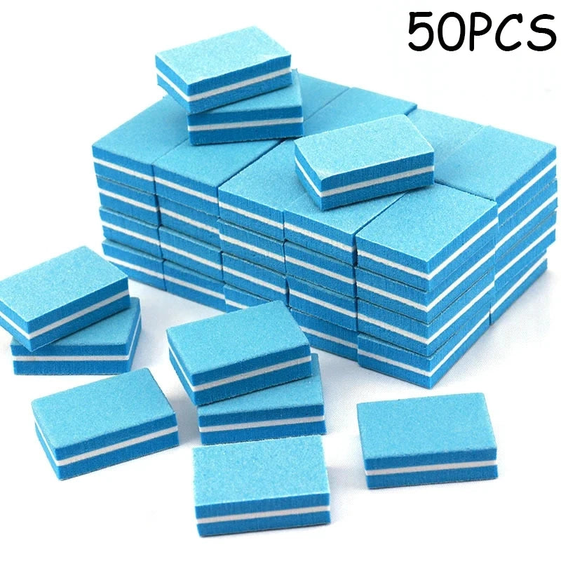 10/20/40Pcs Mini Nails Sponge File Buffer Block Double Color Buffing Sanding File Pedicure Manicure Tool Gel Suplies Accessories
