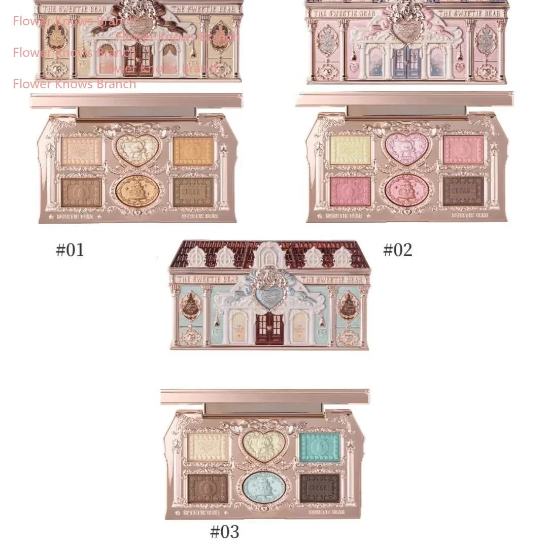 Flowerknows THE SWEETIE BEAR COLLECTION Makeup Kit Gift Set All In One Shimmer Eye Shadows Palette Blushes Lip Jelly Mystery Box