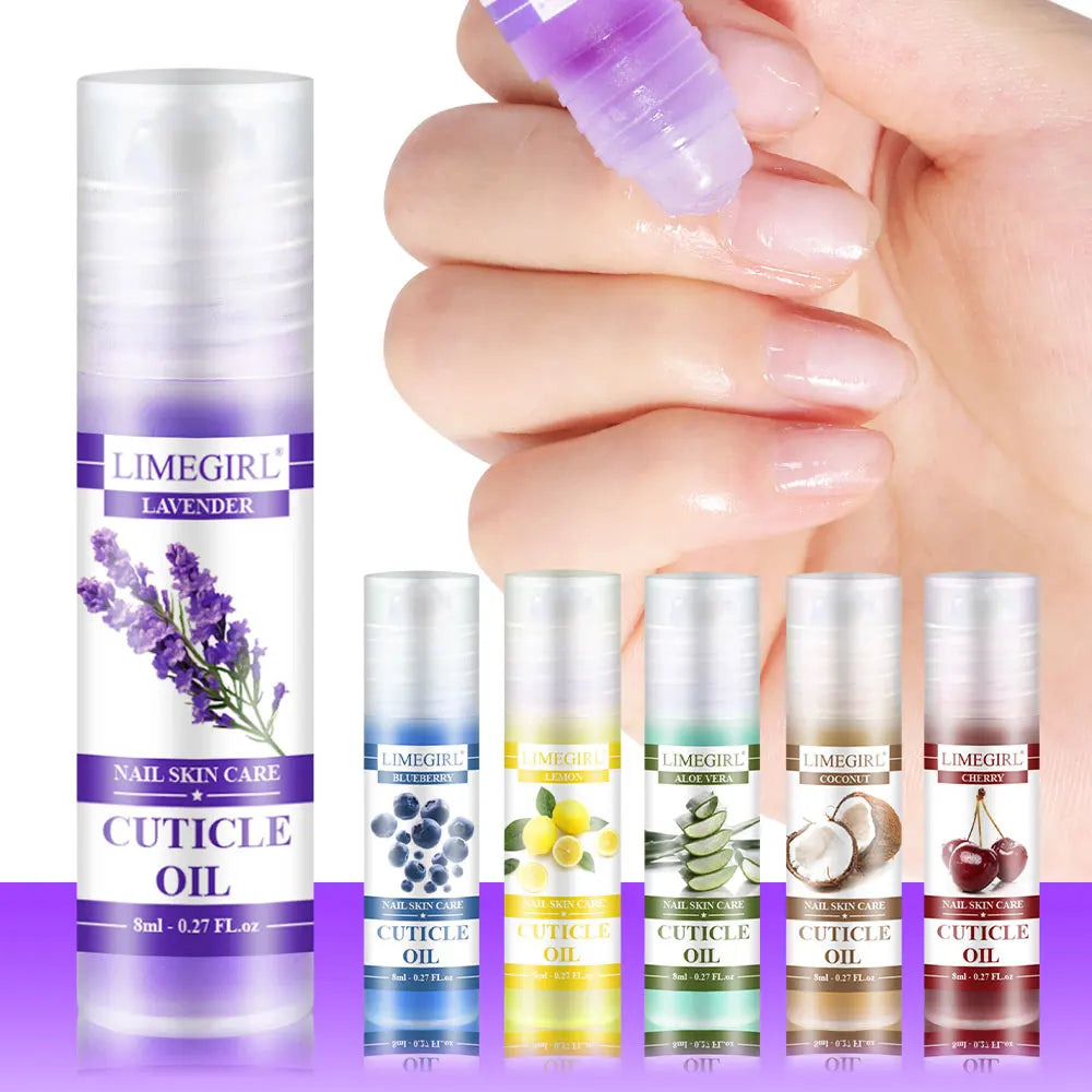 LIMEGIRL 8ml Nail Nutritional Oil 6 Scents Nail Care Cuticle Repair Oil Hangnail Prevention Nourishing Skin Remedy Nail Polish