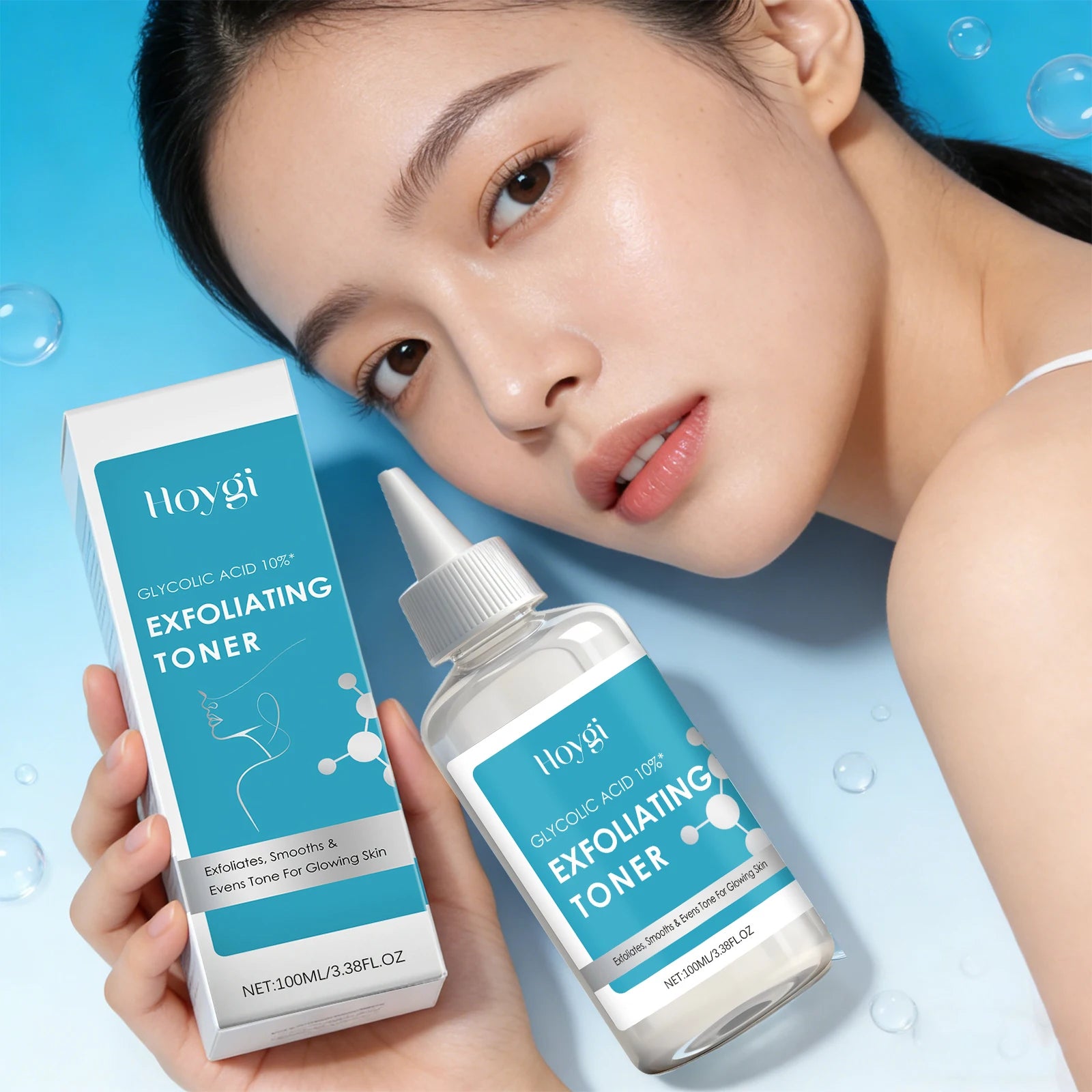 Glycolic Acid 10% Toner Clarifying Dead Skin Removal Even Skin Tone Exfoliation Anti Acne Nourishing Moisturizing Face Serum