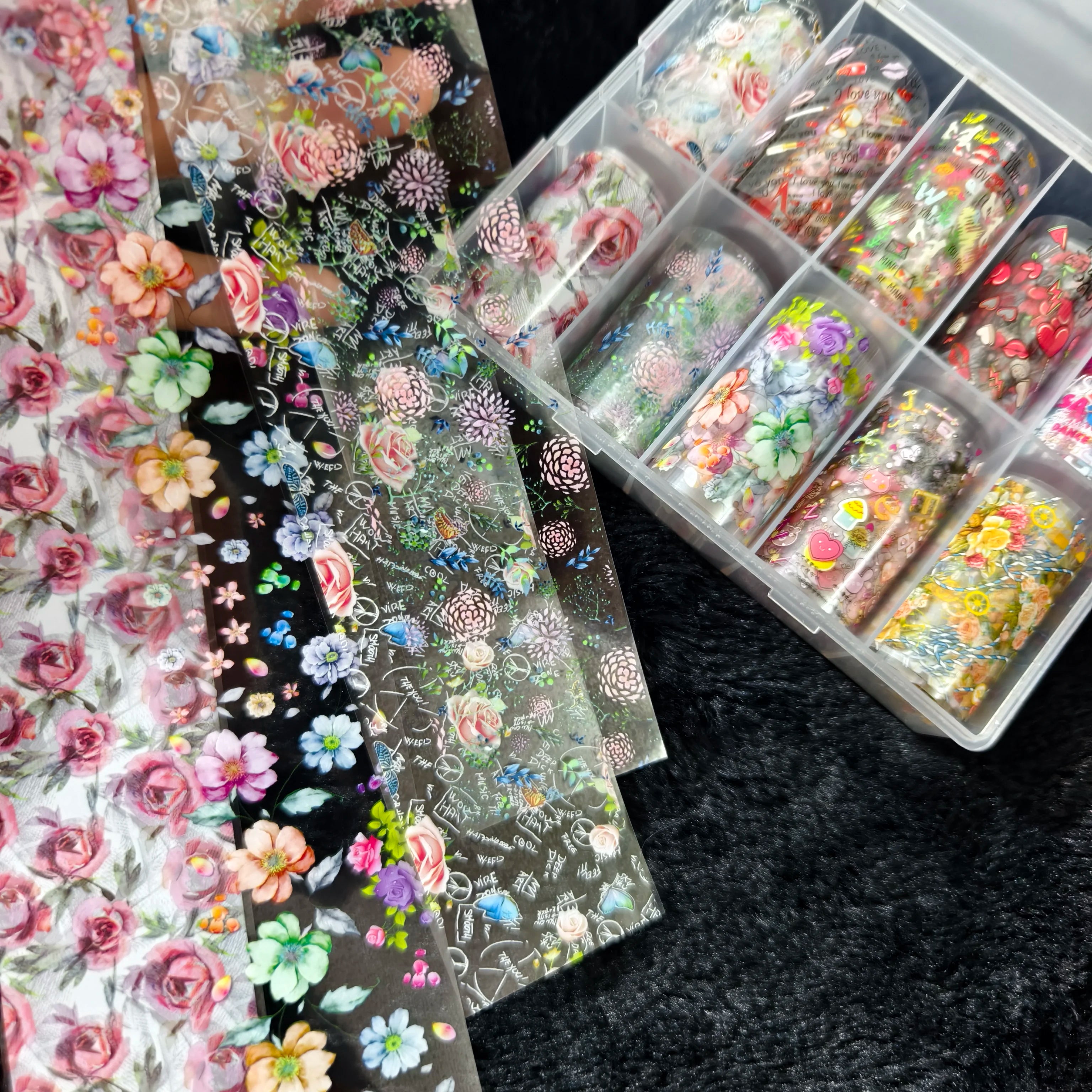 10Rolls Halloween Flower Plaid Angel Marble Bow Nail Foils Transfer Paper Nail Art Stickers Decal Nails Decoration
