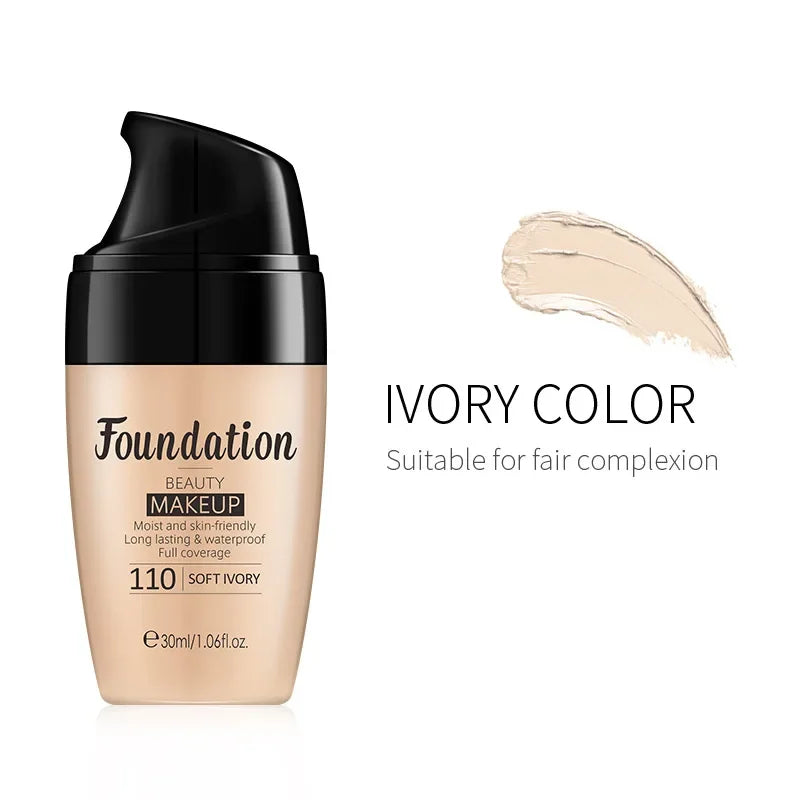 LAIKOU Liquid Foundation Moisturizing Long Lasting Face Comestics Waterproof, Full Coverage Concealer for All Skin Tones 30ml