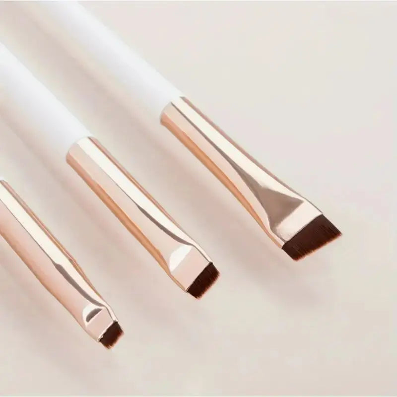 3-Piece Eyeliner & Eyebrow Brushes Set - Ultra-Fine & Flat Tips for Precise Control, High-Quality Precision Makeup Application