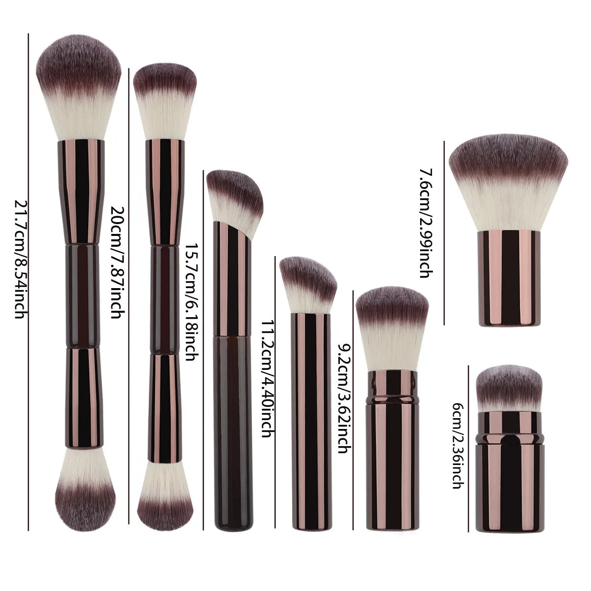7-13pcs Makeup Brushes Set Double Head Loose Powder Blush Foundation Telescopic Grooming Brush Professional Cosmetic Tools