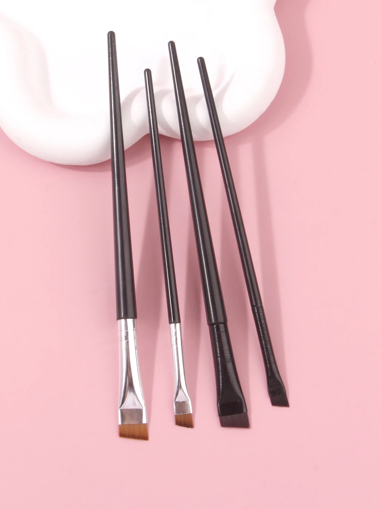 4PCS Liquid Eyeliner Brush Ultra Thin Fine Oblique Angle Flat Head Eyebrow Brush