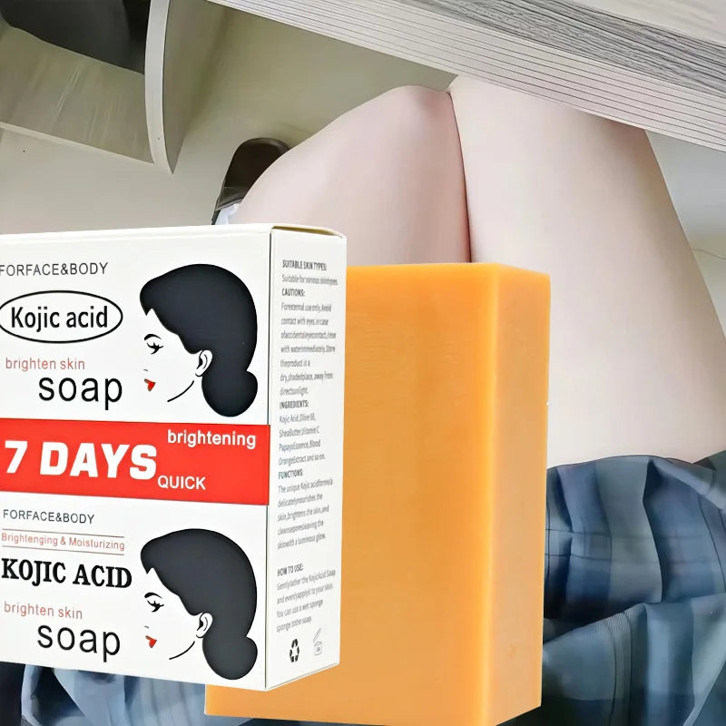 Kojic Acid Soap Whitening Soap Facial Cleansing Remove Black Face Kojic Bleaching Acid Handmad Soap with Vitamin C Deep Cleaning