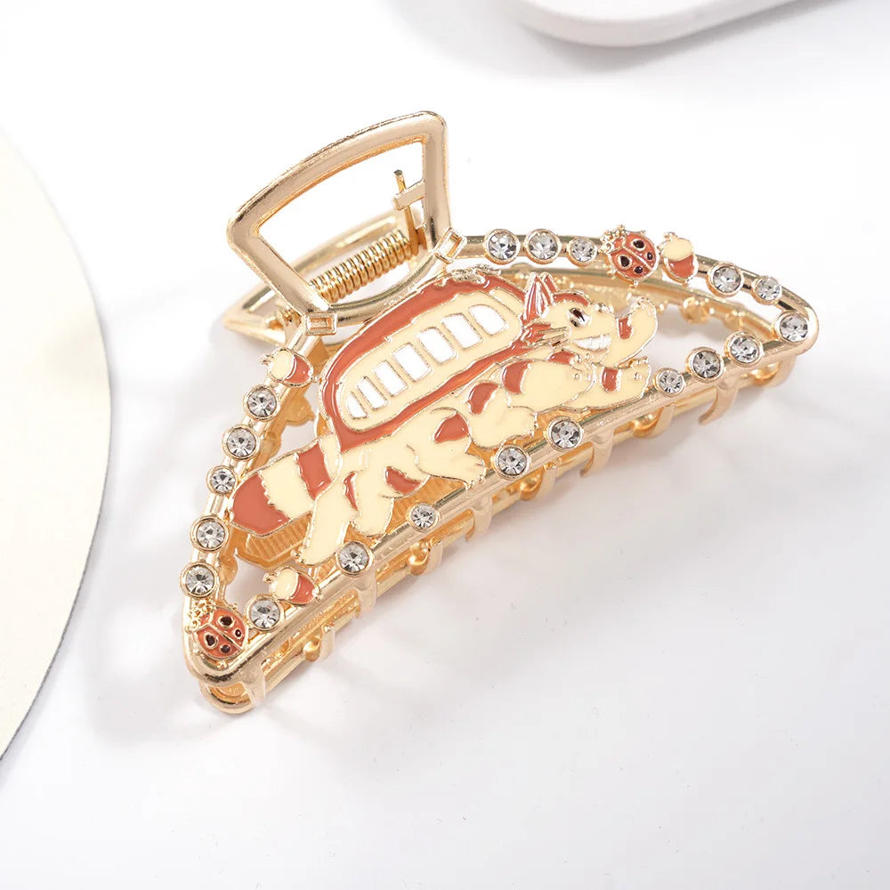 Vintage Anime Hair Claw Japanese Comic Cartoon Style Alloy Hair Clips Hair Accessories for Women Girls Unique Shark Clips