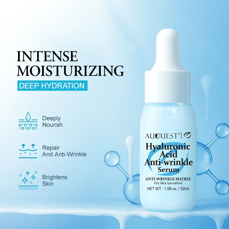 AUQUEST Hyaluronic Acid Anti-Wrinkle Face Serum Anti-Aging Lifting Firming Brightening for Glowing Skin Facial Care