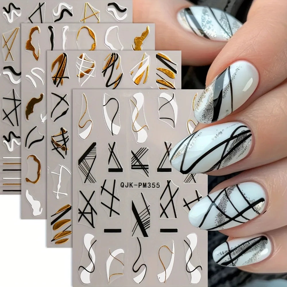 Spring and summer gradient ink flower nail stickers, used for DIY nail decoration in daily life, festivals, parties, and wedding
