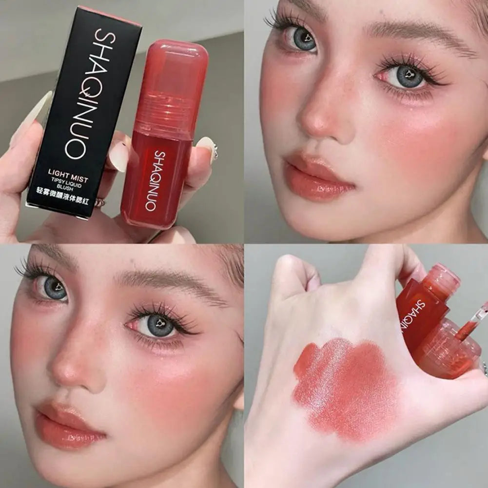 Liquid Blusher Waterproof Sweatproof Brighten Nude Color Matte Blush Stick Natural Rouge Face Makeup