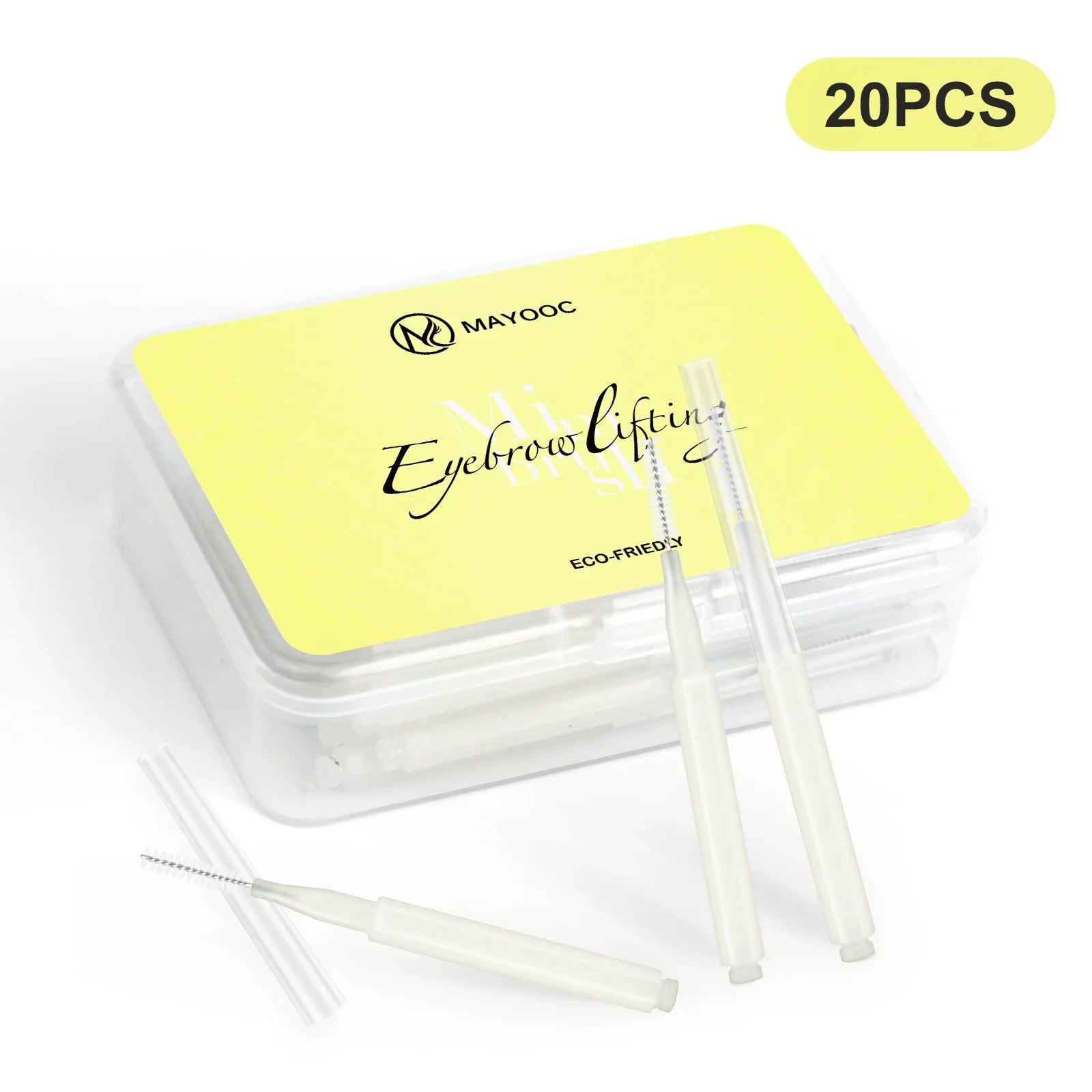 MAYOOC Mini Eyebrow Brush Brow Perm Brush Disposable Brow Lifting Brushes Bendable Micro Eyelash Brush Applicators Tools
