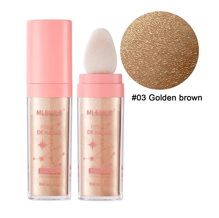 3 Colors Glitter Powder Highlighter Makeup Body Brightens the Natural Face Blusher Fairy Highlight Patting Powder