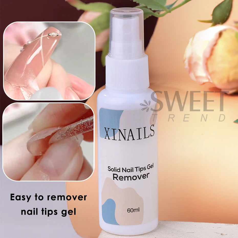 60ml Nail Tips Adhesives Gel Remover Liquids Easy To Soften Remover Press On Nails Gel Remover False Pro Nails Tip Remover Tools