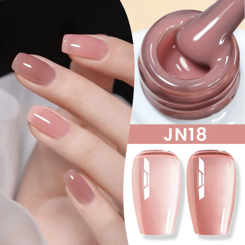 BORN PRETTY Jelly Nude Gel Nail Polish 10ml Light Pink Peach Translucent Color UV Light Cure Gel Varnish Nail Art DIY at Home