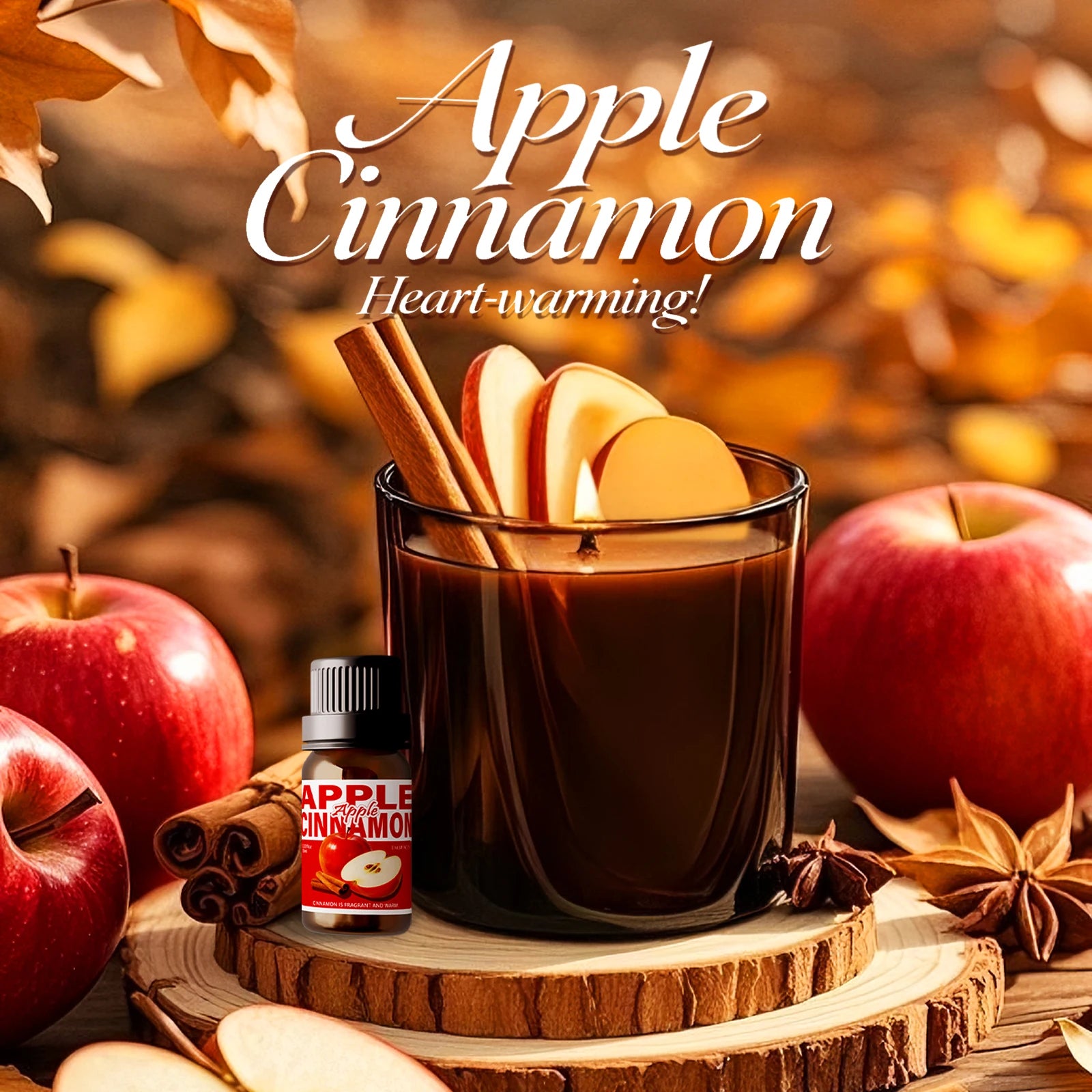 10ml Apple Cinnamon Essential Oil Perfume Aromatherapy Oils Sweet Fragrance Funny Gift For Women Alcohol-Free Skincare Hair Care