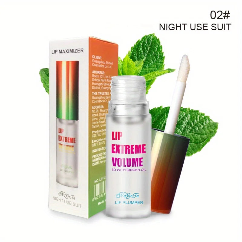 Lip Plumper Fuller Healthy Enhancer Ginger And Mint Plant Lip Gloss Oil Moisturizing Beauty Lips Sexy Lips