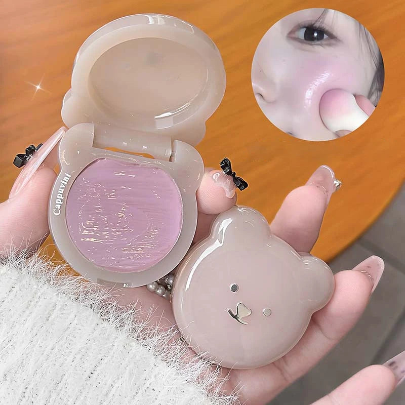 Little Bear Water Light Multi Purpose Cream Korean Makeup Milk Pink Purple Blush Brighten Face Rubores Rouge Juice Cute Makeup