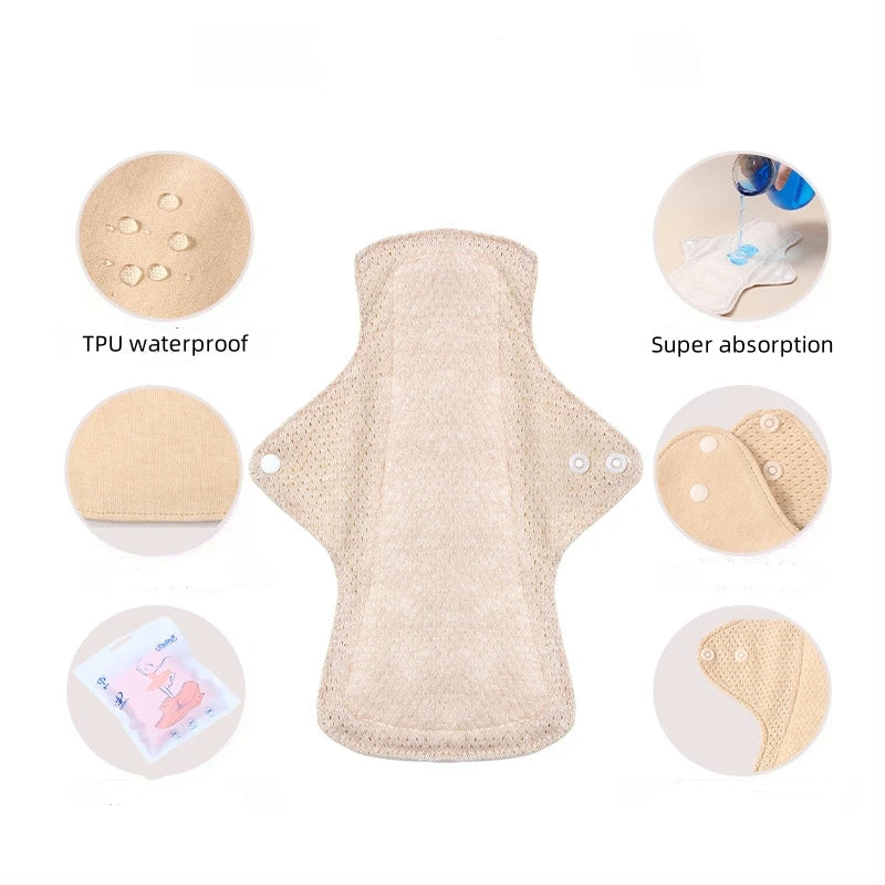 AIO Leak-Proof & Waterproof Washable Incontinence Sanitary Pads Cotton Women's Period pads Urine Proof Underwear Pads