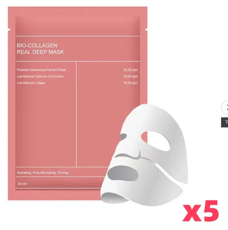 Bio Collagen Facial Mask Shrink Pores Deep Hydrating Overnight Mask Moisturizing Refreshing Brightening Face Korean Skin Care