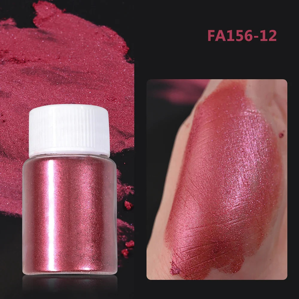 1Box Cherry Pink Chrome Pearl Nail Powder Gradient Mirror Effect Nail Art Glitter Auroras Rubbing Dust Nail Art Decoration 10g