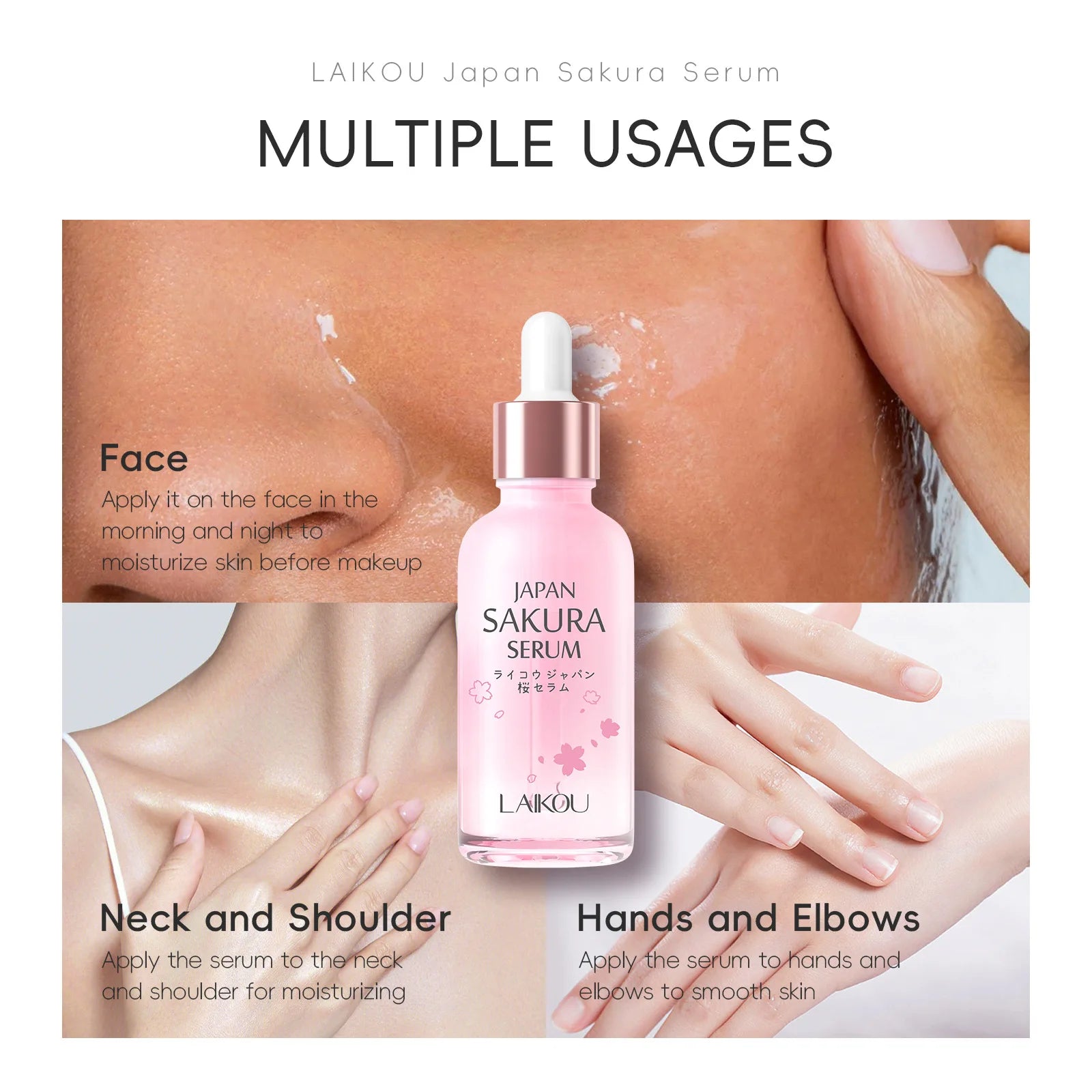 LAIKOU Moisturizing and Hydrating Cherry Blossom Essence Skincare Brightening and Improving Skin Essence