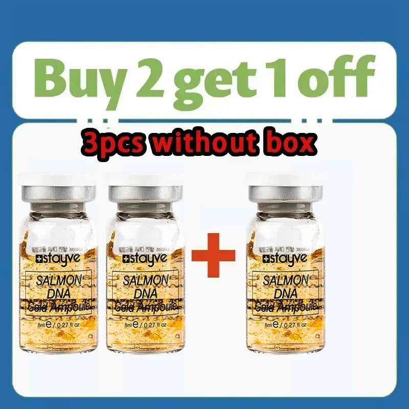 Stayve 8ml Salmon DNA Golden Ampoule Serum Kit Natural Ingredients, Moisturizing, Tender, Lifting, Firming Facial Care Skin
