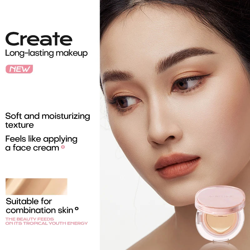 Mistine Foundtion Air Cushion with Natural Dewy Finish Makeup Moisturize Nourish Powdered Cream for Combination Skin 13g 1pc