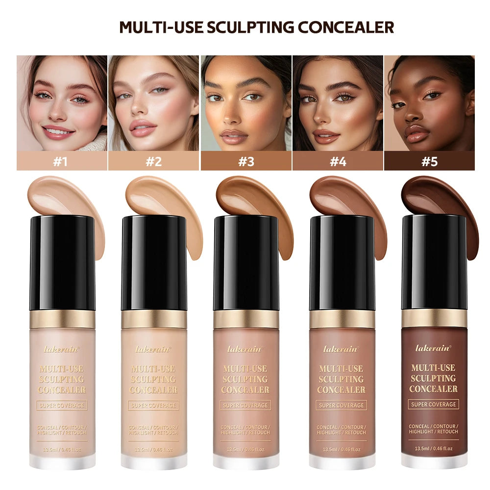 Super Coverage Concealer Multi-Use Cream Oil Free Long Lasting Hydrating Cover Contour Highlight and Retouch Face Makeup