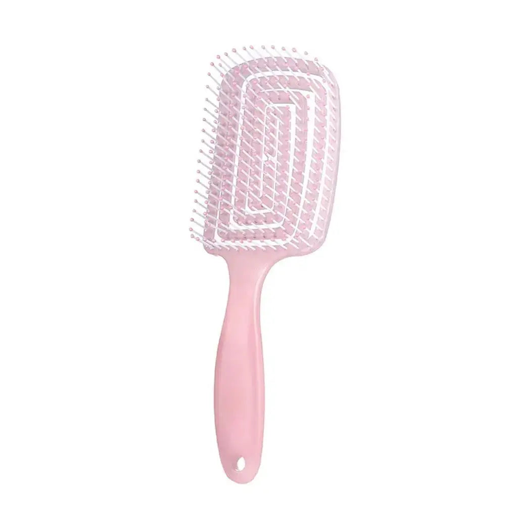 Hollow-Out Curved Detangling Brush – Volumizing Styling Brush with Rounded Tips, Scalp Massage & Blow-Dry Design for High Crown