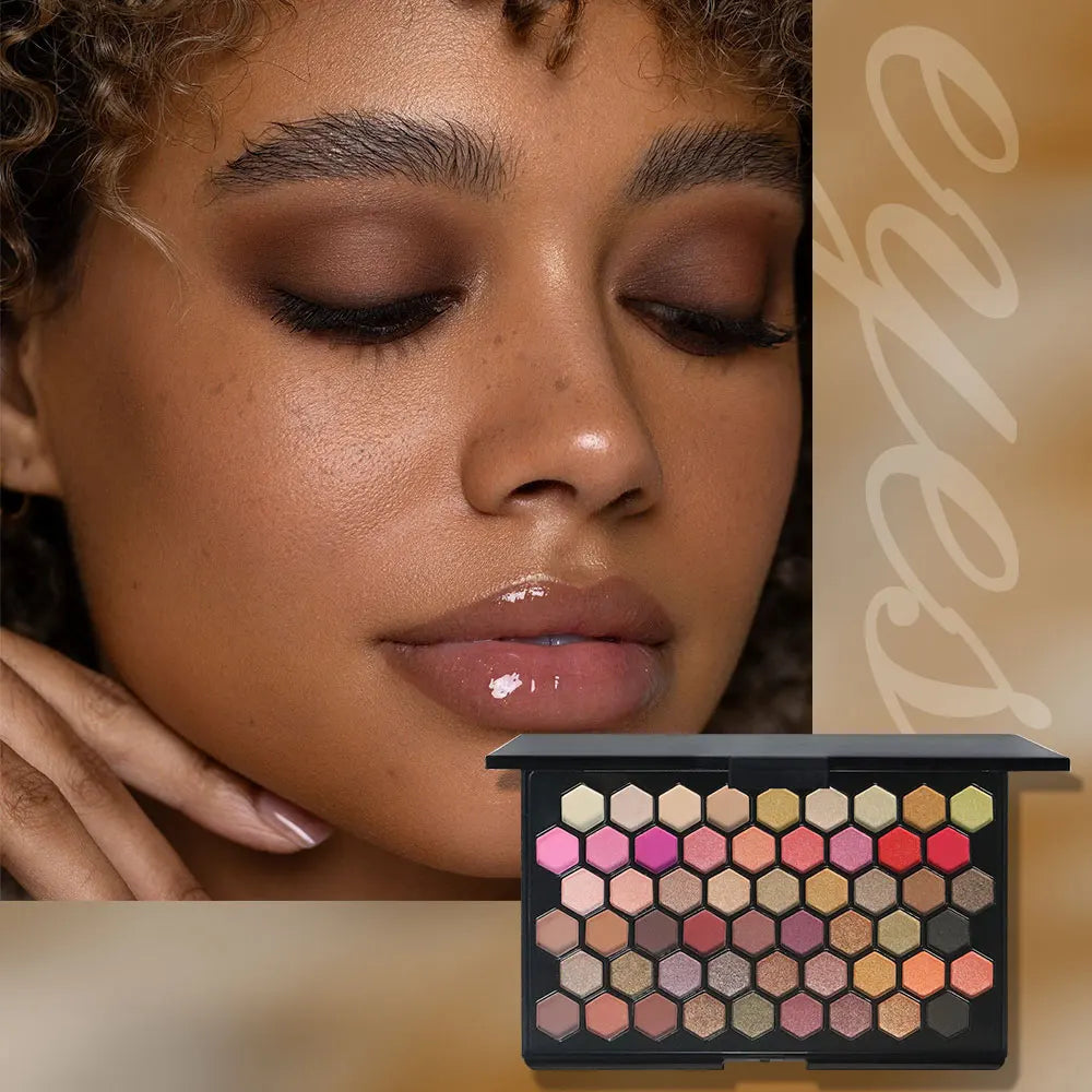 POPFEEL 54-Color Eyeshadow Palette - Versatile Earth Tones & Vibrant Rainbow Shades in One Compact - Create Endless Makeup Looks