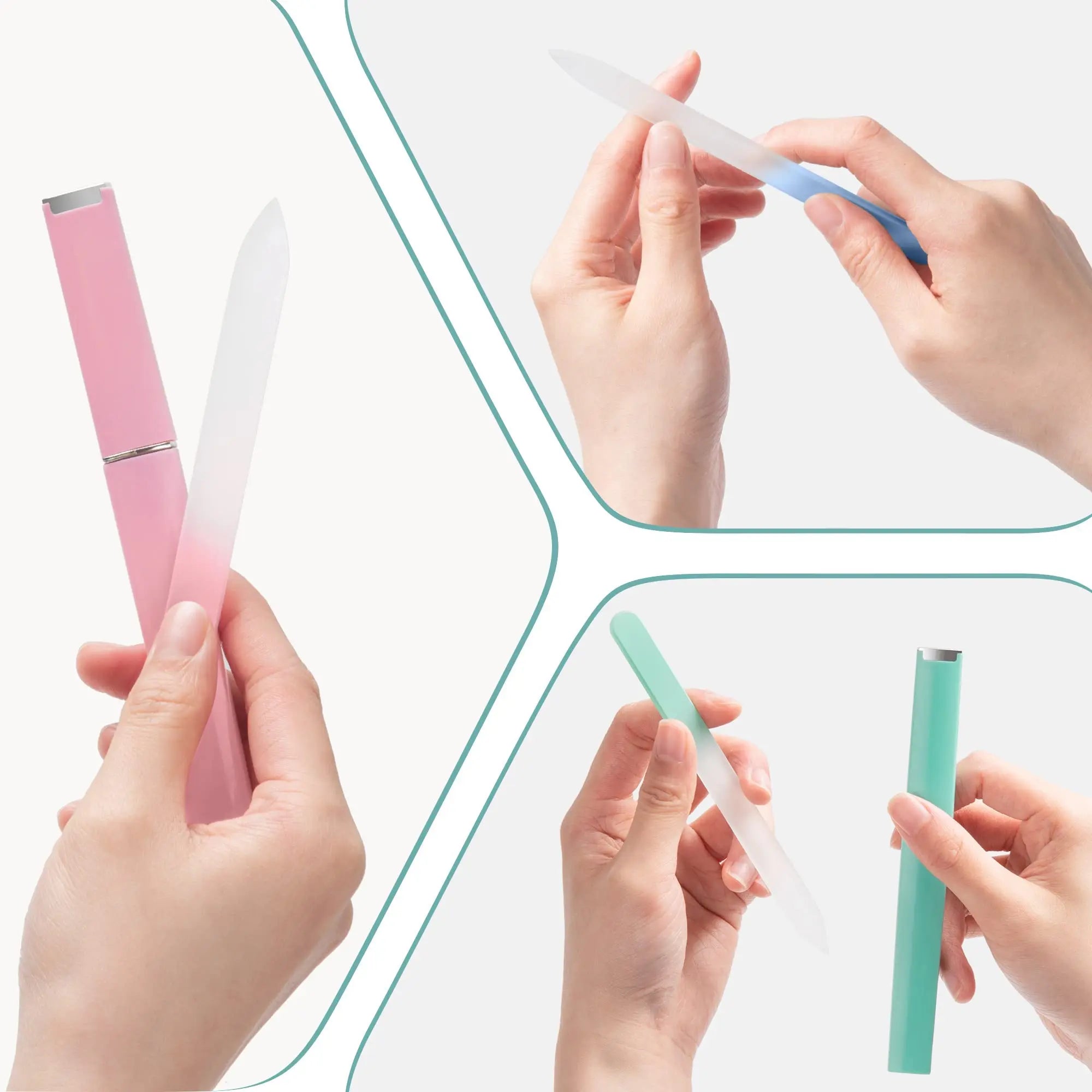 1/3 Pack Crystal Glass Fingernail File for Natural Nail Professional Glass Nail File Double-Sided Gentle Nail Care