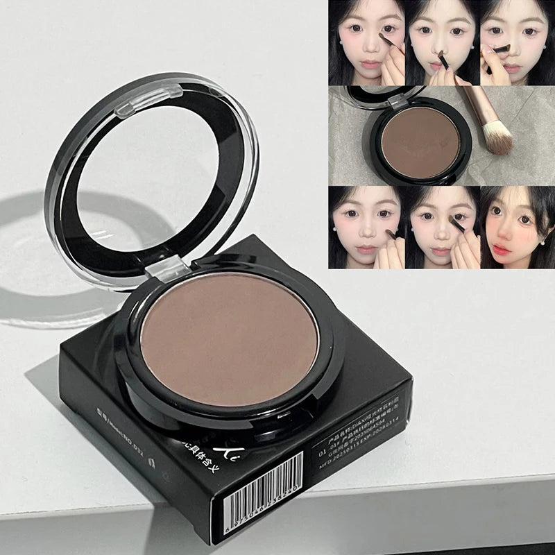 3D Nose Shadow Matte Cement Gray White Face Contouring Press Powder Natural Brightening Highlighter Face Bronzer Contour Makeup