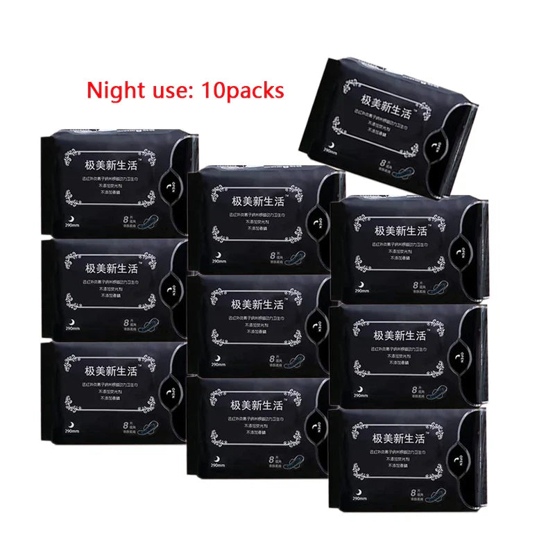 10pack=100pcs Anion Santitary Napkin Women Menstrual Pads Feminine Organic Panty Liners Daily Use Health Care Sanitary Towels