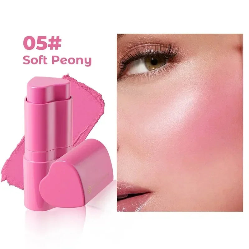 Functional Blush Stick Waterproof Easy Color Face Rouge Blusher Cream Lasting High Color Rendering Brightening Skin Tone Make Up