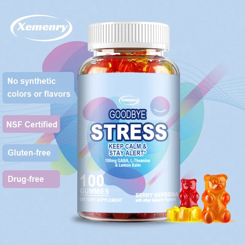 Goodbye Stress Gummies - Stress Relief, Sleep, Mood, Skin, Nails, Memory and Focus, Joint Support, Overall Health