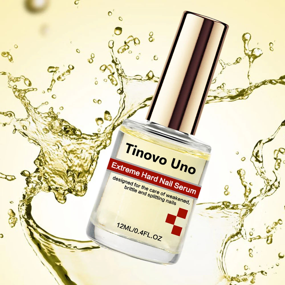Tinovo Uno Hard Nail Serum Cuticle Oil Nail Polish Cares for Weak Brittle Cracked Nails Keratin Nail Hardener Strengthener Oil
