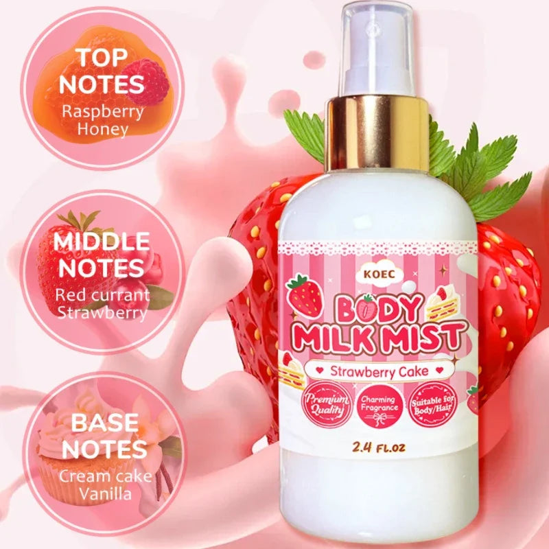 French Women's Strawberries Body Spray Fresh Vanilla Light Long Lasting Perfume Pheromone Perfume New Sweet Date Charm Perfumes