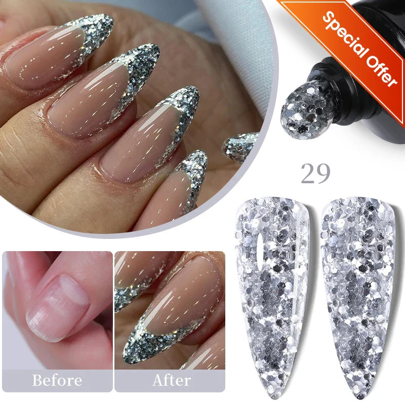 LILYCUTE Thermal Nail Gel Polish 3 Layers Temperature Shiny Color Changing Series Semi Permanent Soak Off UV Nail Gels Polish