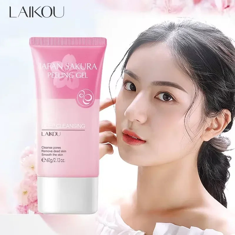 LAIKOU Exfoliating Body Face Scrub Moisturizing Brightening Hydrating Sakura Japan Remove Blackhead Skin Care Products 60g