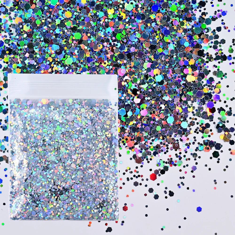 10g Pink Love Heart Nail Sequins Holographics Glitter Sequins Nail Art Decoration Mixed Size Ultrathin Flakes Manicure Sequins