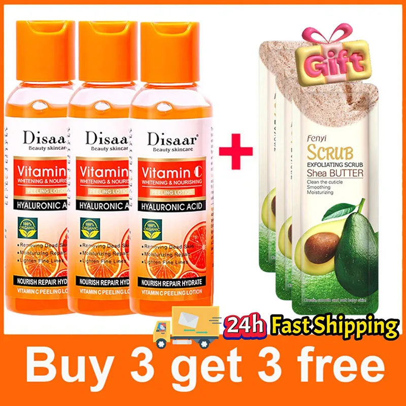 Yellow Peeling Lotion Oil 100% Organic Bleaching Dark Skin Exfoliating Whitening Nourishing Hyaluronic Acid Moisturiz Body Scrub