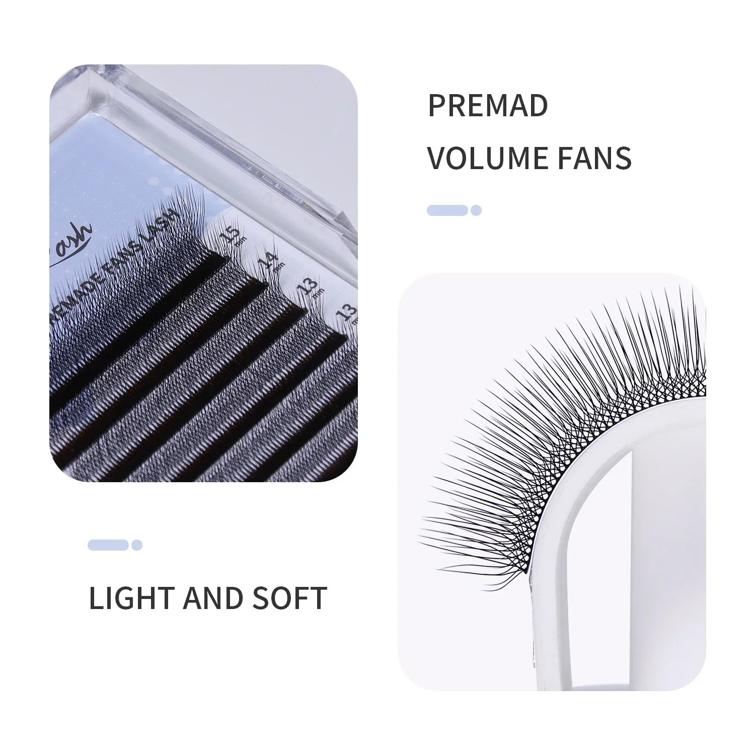 GLAMLASH Camellia 4D 5D W Shaped Eyelash C D L LU M Lashes Extensions Wholesales Premade Volume 12 Rows W Style Natural Soft