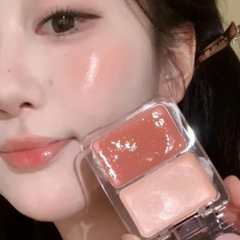 Two-color Water-light Blush Cream Natural Long Lasting Easy To Color Moisturizing High Gloss Blusher Face Korean Makeup Cosmetic