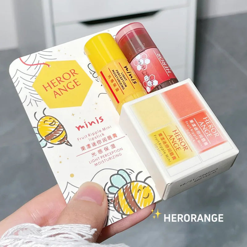 Honey Fruit Mini Lip Balm Moisturizing Nourishing Anti-wrinkle Lip Care Mask Anti-cracking Smooth Lips Sleep Fine Lines Lip Balm