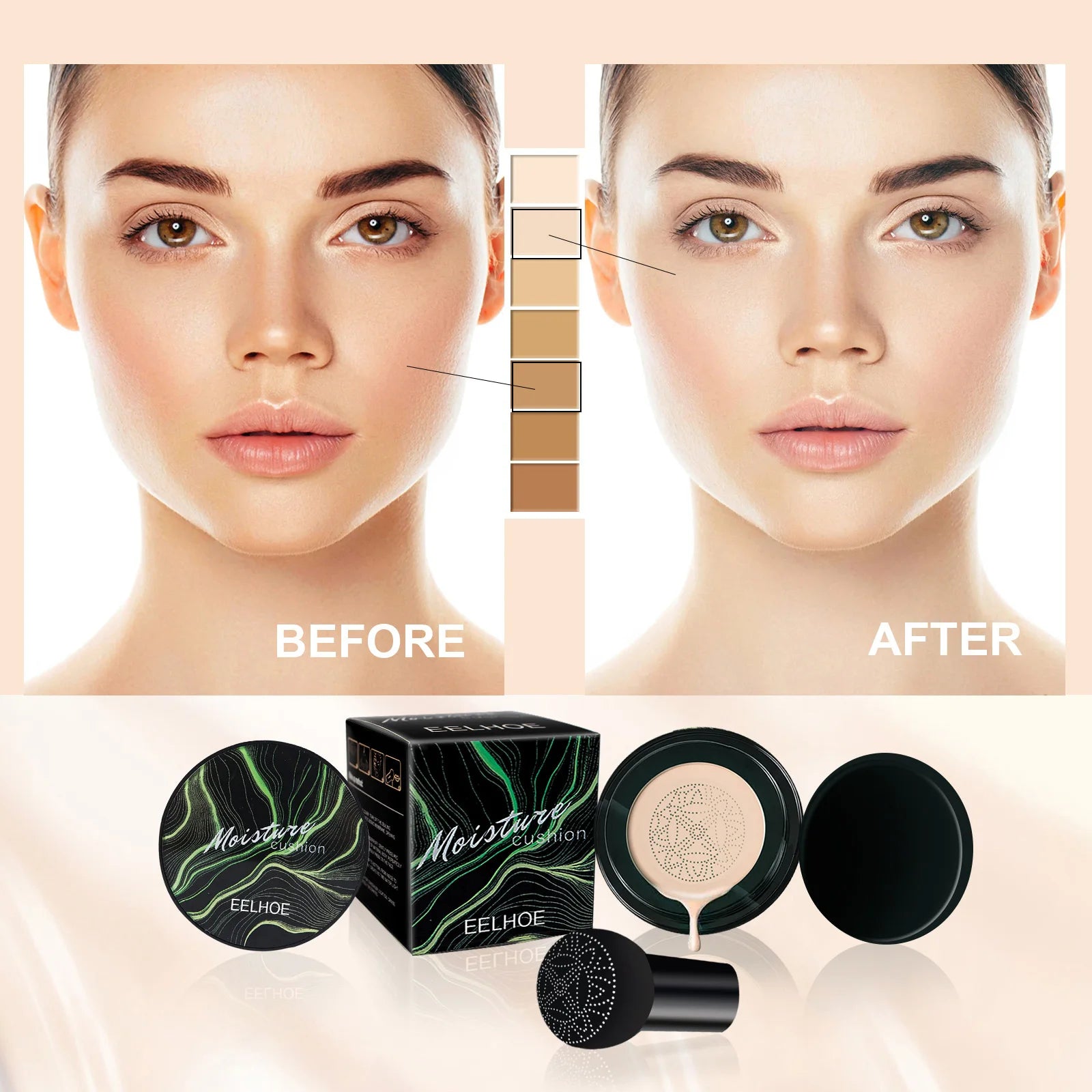 Mushroom Head Magic Air Cushion BB Cream Foundation Waterproof Foundation Base Concealer Cream Women Korean Makeup Product